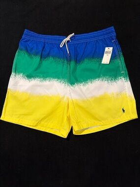 Polo Ralph Lauren Pony Tie Dye  Surf Board Swim Beach Shorts Big & Tall Mens 1XB